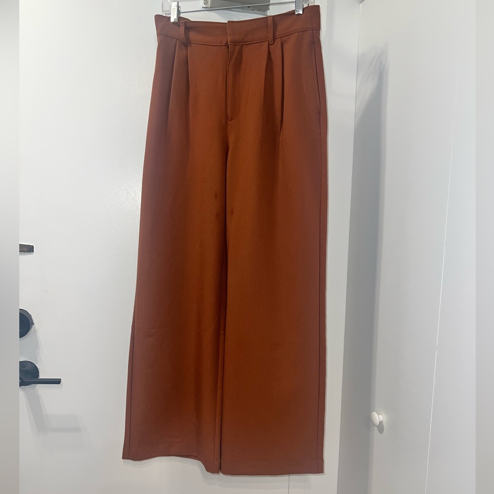 Abercrombie & Fitch Rust Wide-Leg Trousers